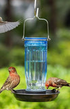Blue Glass Bird Waterer